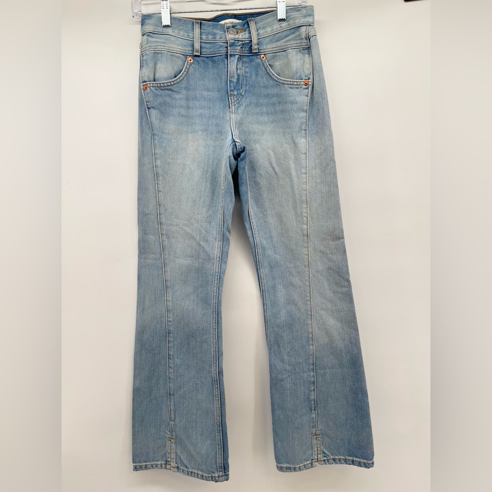 RE/DONE
Marea Mid-Rise Kick Flare Crop Vintage Blue Jean Size 24 NWT 90’s Y2K